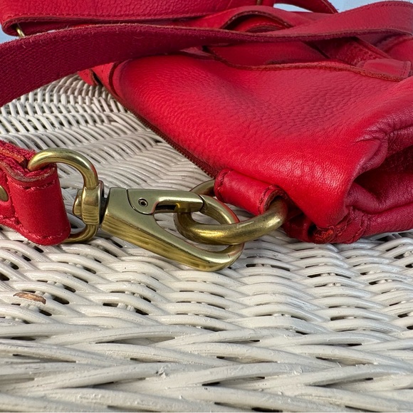 Fossil Erin Foldover Crossbody Bag Red Leather - Picture 7 of 12